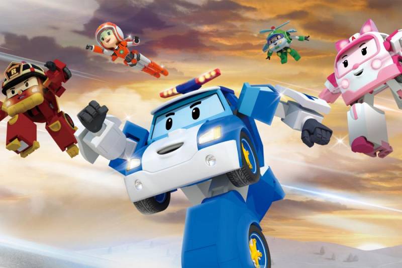 background Robocar Poli - Een reddingsactie in de woestijn