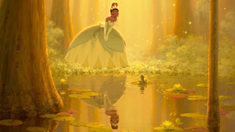background De prinses en de kikker