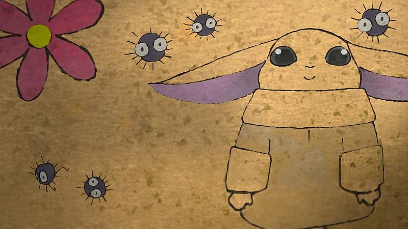 background Zen - Grogu and Dust Bunnies