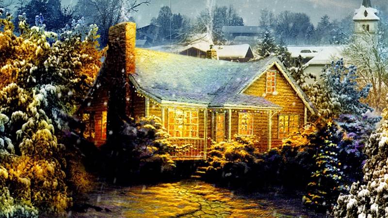 background Christmas Cottage