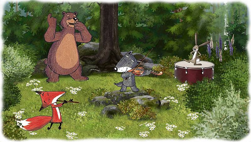 background Little Grey Wolfy. Summer Party