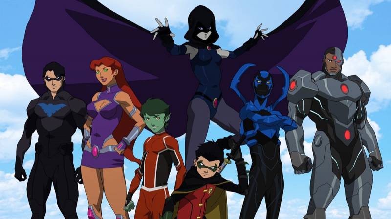 background Justice League vs. Teen Titans